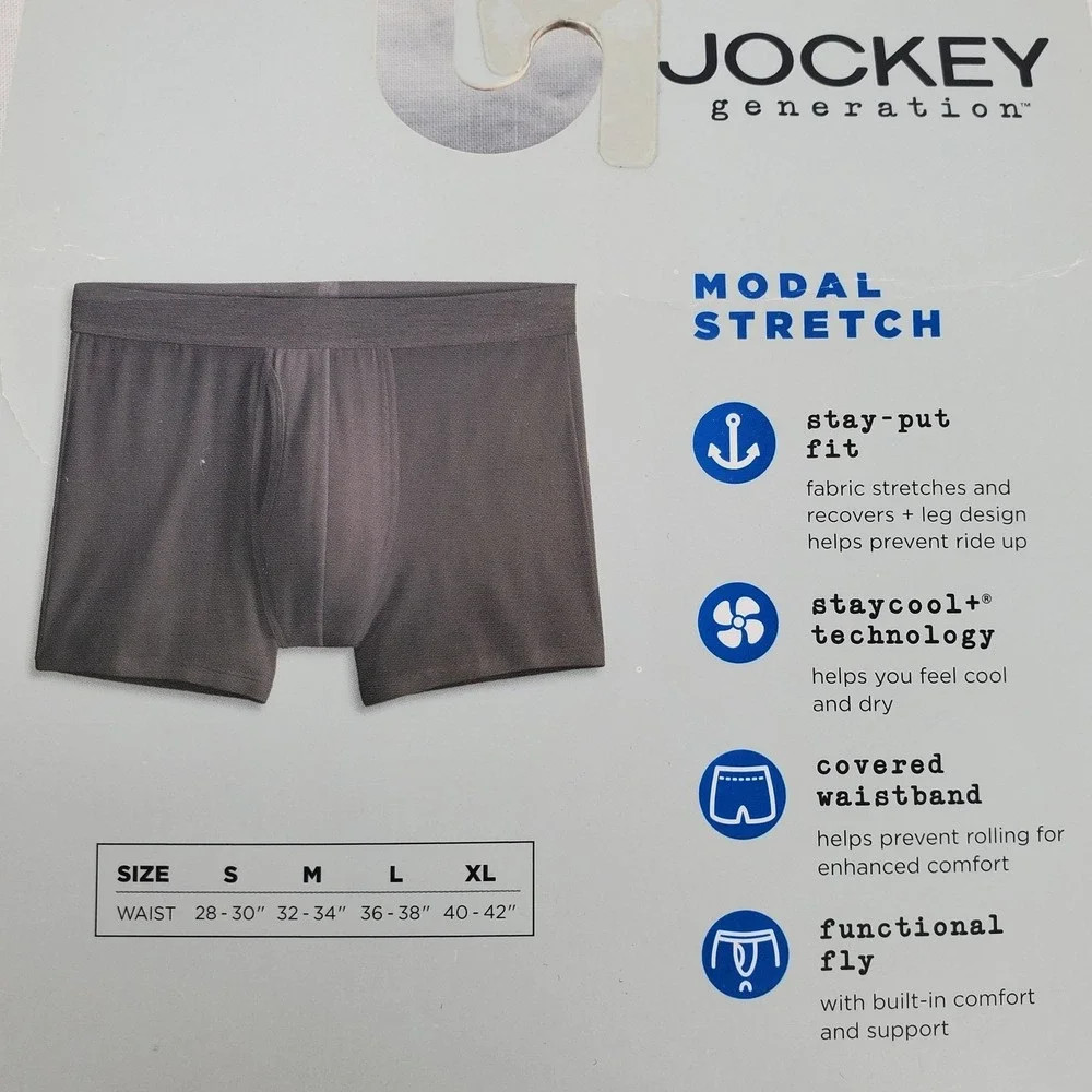 Jockey Generation Mens XL Modal Stretch Trunks 2 Pack Blue Camo 40-42 New 006943